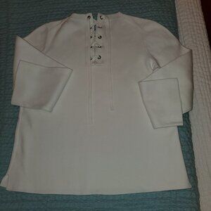 LADIES HEAVY COTTON LACE-UP TOP